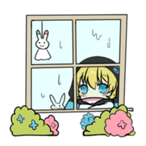 rabbit BW sticker #12583647