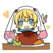 rabbit BW sticker #12583648