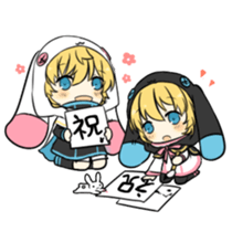 rabbit BW sticker #12583652