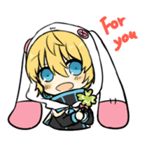 rabbit BW sticker #12583654