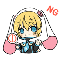 rabbit BW sticker #12583656