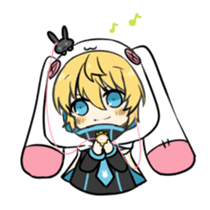 rabbit BW sticker #12583665