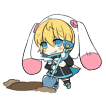 rabbit BW sticker #12583670