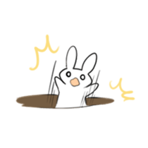rabbit BW sticker #12583671