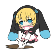 rabbit BW sticker #12583672