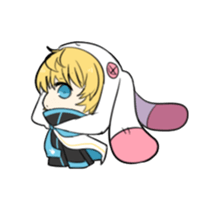 rabbit BW sticker #12583673