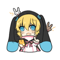 rabbit BW sticker #12583676