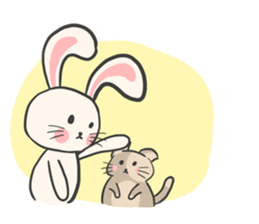 Rabbit and Cat in Love. + sticker #12587241