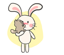 Rabbit and Cat in Love. + sticker #12587254