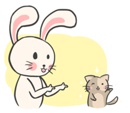 Rabbit and Cat in Love. + sticker #12587269