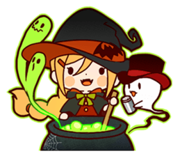 Witch's Halloween sticker #12589926