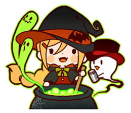 Witch's Halloween sticker #12589926