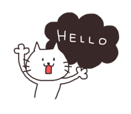 Cheerful white cat simple Sticker sticker #12594560