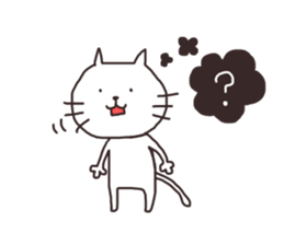 Cheerful white cat simple Sticker sticker #12594578
