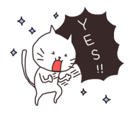 Cheerful white cat simple Sticker sticker #12594582