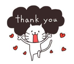 Cheerful white cat simple Sticker sticker #12594584