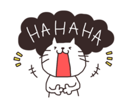 Cheerful white cat simple Sticker sticker #12594594