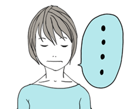 Girl of shortcut hair sticker #12595240