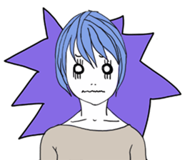 Girl of shortcut hair sticker #12595242