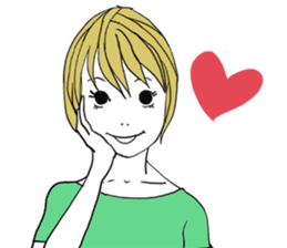 Girl of shortcut hair sticker #12595244