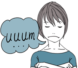 Girl of shortcut hair sticker #12595245