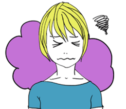 Girl of shortcut hair sticker #12595246