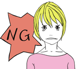 Girl of shortcut hair sticker #12595248