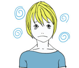 Girl of shortcut hair sticker #12595249