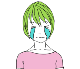 Girl of shortcut hair sticker #12595254