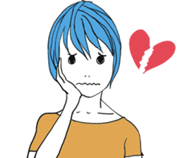 Girl of shortcut hair sticker #12595255