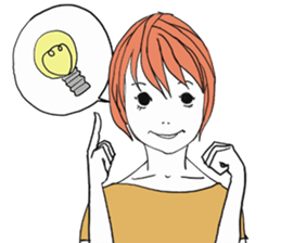 Girl of shortcut hair sticker #12595259