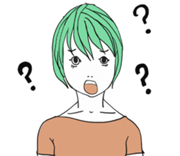 Girl of shortcut hair sticker #12595262