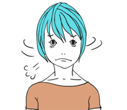 Girl of shortcut hair sticker #12595263