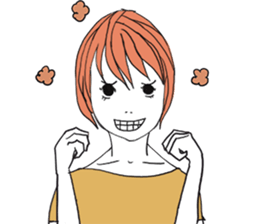 Girl of shortcut hair sticker #12595264