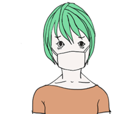 Girl of shortcut hair sticker #12595266