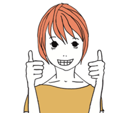 Girl of shortcut hair sticker #12595268