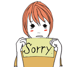 Girl of shortcut hair sticker #12595270