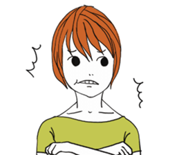 Girl of shortcut hair sticker #12595271