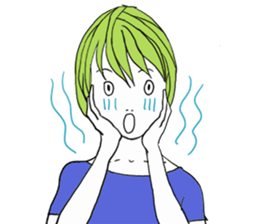 Girl of shortcut hair sticker #12595272