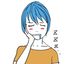 Girl of shortcut hair sticker #12595277