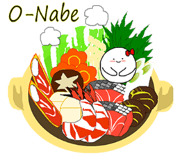 OX with yummy food in Japan. sticker #12598570