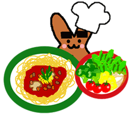 OX with yummy food in Japan. sticker #12598576