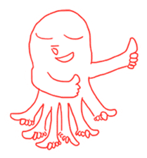 Eight thumbs up Octopus sticker #12598921