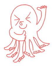 Eight thumbs up Octopus sticker #12598934