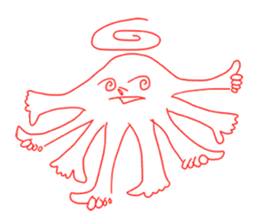 Eight thumbs up Octopus sticker #12598953