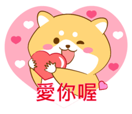 Cute Shiba Inu with its new friend ! sticker #12602411