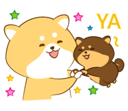 Cute Shiba Inu with its new friend ! sticker #12602415