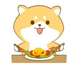 Cute Shiba Inu with its new friend ! sticker #12602435