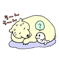 White bear & child seal sticker #12607632