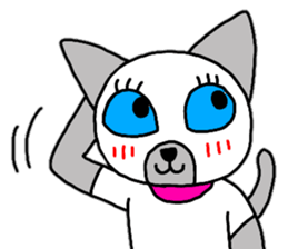 Cute Siamese cat stamp 3 sticker #12611305